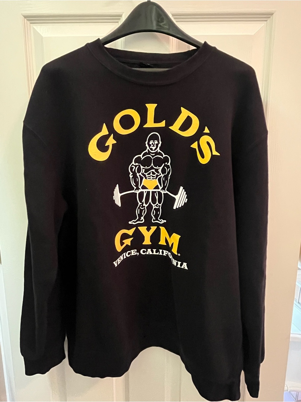 Gold's Gym Black & Yellow Logo Crewneck Sweatshirt
